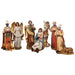 Christmas Crib Figures, Nativity Crib Figures 15cm - 6 Inches High, Set of 10 Hand Painted Resin Figures With Gold Highlights