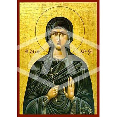 Chryse The New Martyr, Mounted Icon Print Size: 14cm x 20cm