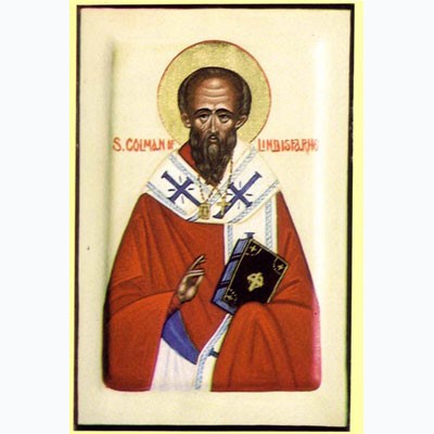 Orthodox Icons Saint Colman of Lindisfarne, Mounted Icon Print