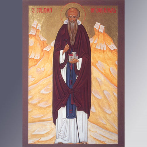 Orthodox Icons Saint Colman of Oughaval, Mounted Icon Print