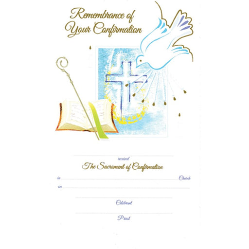 Church Stationary Confirmation Certificate, Pack of 10 Size 18 x 27cm