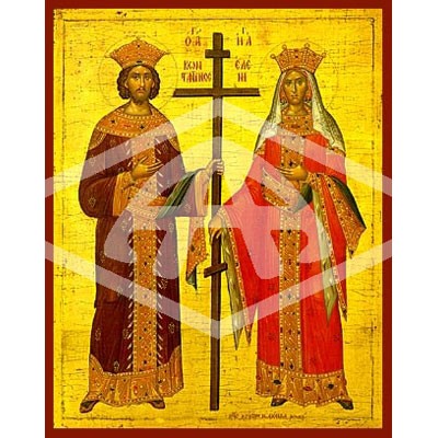 Constantine and Helen, Mounted Icon Print Available In 2 Sizes
