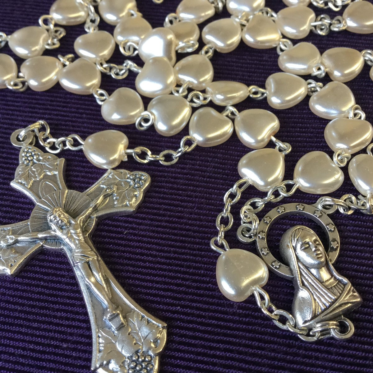 White and Pearl Coloured Rosary Beads