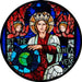 Cathedral Stained Glass, Creation Window God The Creator, Southwark Cathedral, Stained Glass Window Transfer 13.5cm Diameter