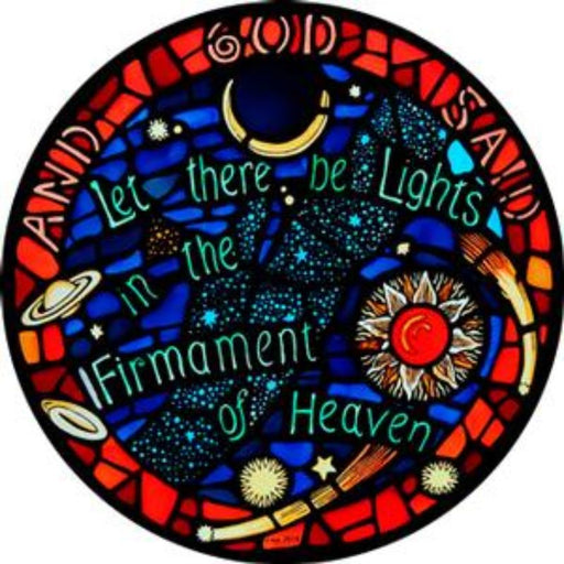 Cathedral Stained Glass, Creation Window Let There Be Light, Southwark Cathedral, Stained Glass Window Transfer 13.5cm Diameter