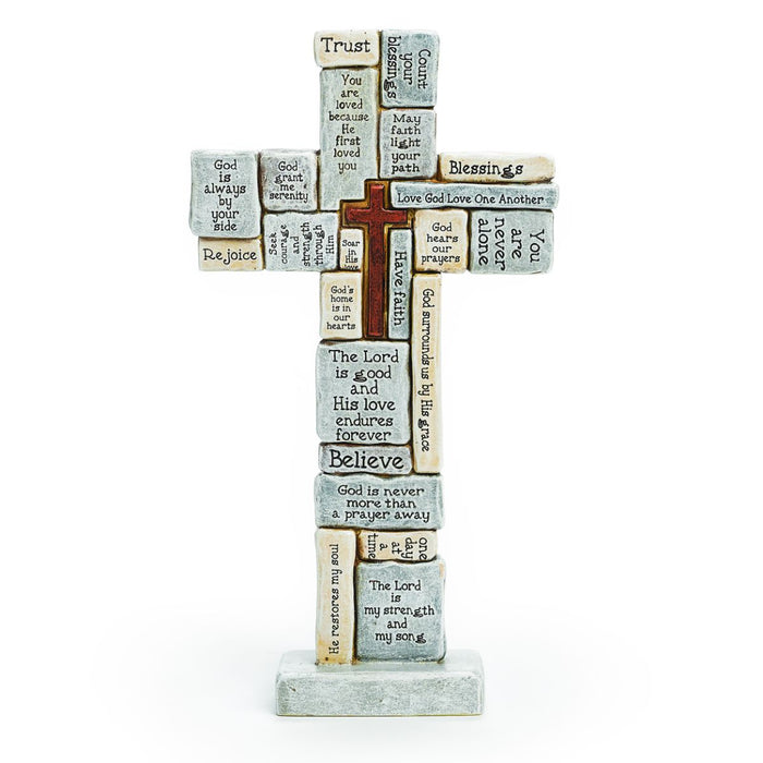 Prayer Crossword Table Cross, 31cm / 12.25 Inches High