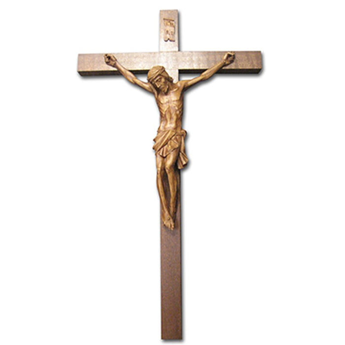 Wooden Crucifix With Resin Figure 24 Inches High