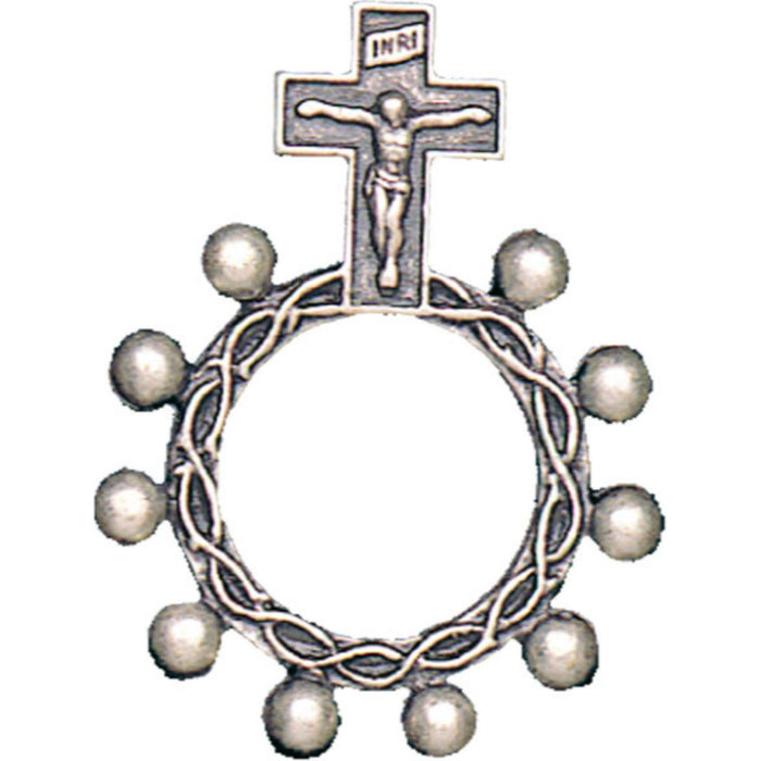 Crucifix, Metal Rosary Ring