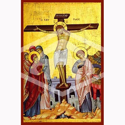 Crucifixion, Mounted Icon Print Available In 3 Sizes