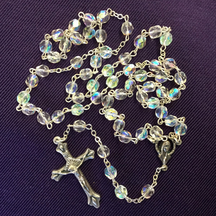 Crystal Coloured Glass Rosary 6mm Beads