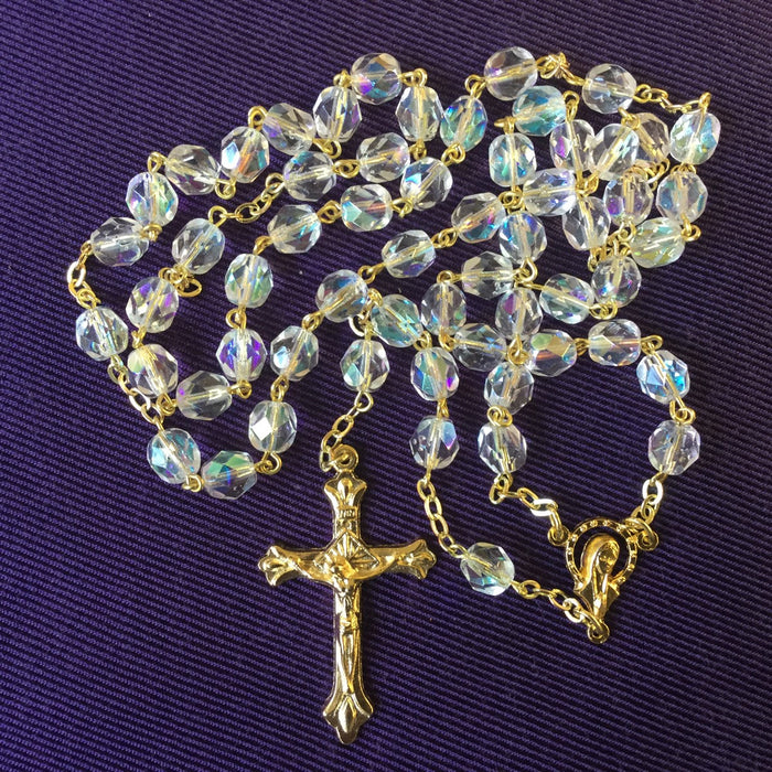 Crystal Glass Coloured Rosary 7mm Beads