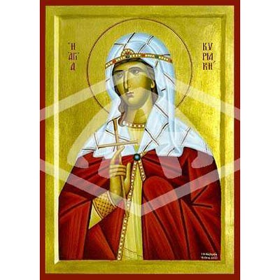 Cyriaca The Martyr, Mounted Icon Print Size: 20cm x 26cm