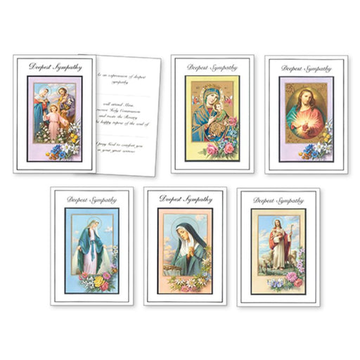 Catholic Mass Cards, Deepest Sympathy Mass Greetings Cards, Pack of 12 Cards With 4 Different Designs