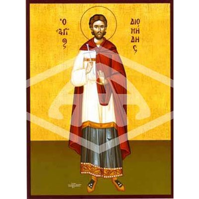 Diomedes The Martyr Physician of Tarsus, Mounted Icon Print Size: 20cm x 26cm