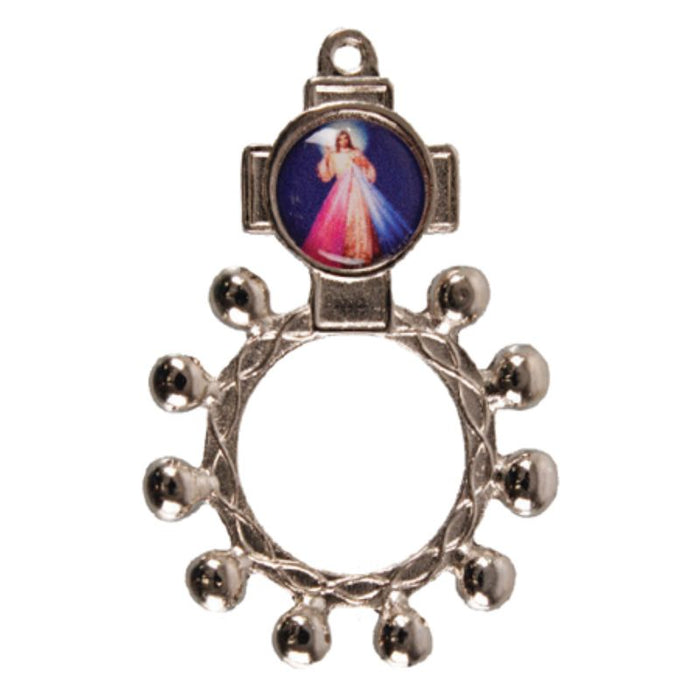 Divine Mercy, Enamelled Metal Rosary Ring