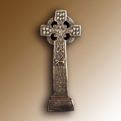 Christian Gifts, Celtic Drumcliffe High Cross, Free Standing 27.5cm High. Hand Cast Bronze Resin From The Wild Goose Studio