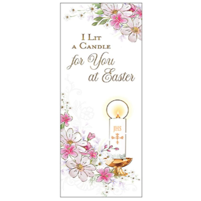 I Lit A Candle For You At Easter, Greetings Card With Prayer On The Inside