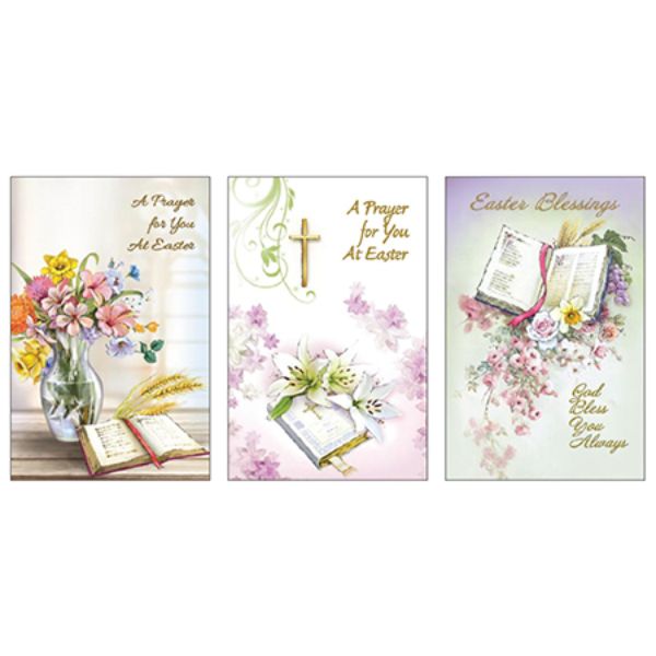 A Prayer For You At Easter, Pack of 12 Easter Greetings Cards With 3 Different Open Bible Designs