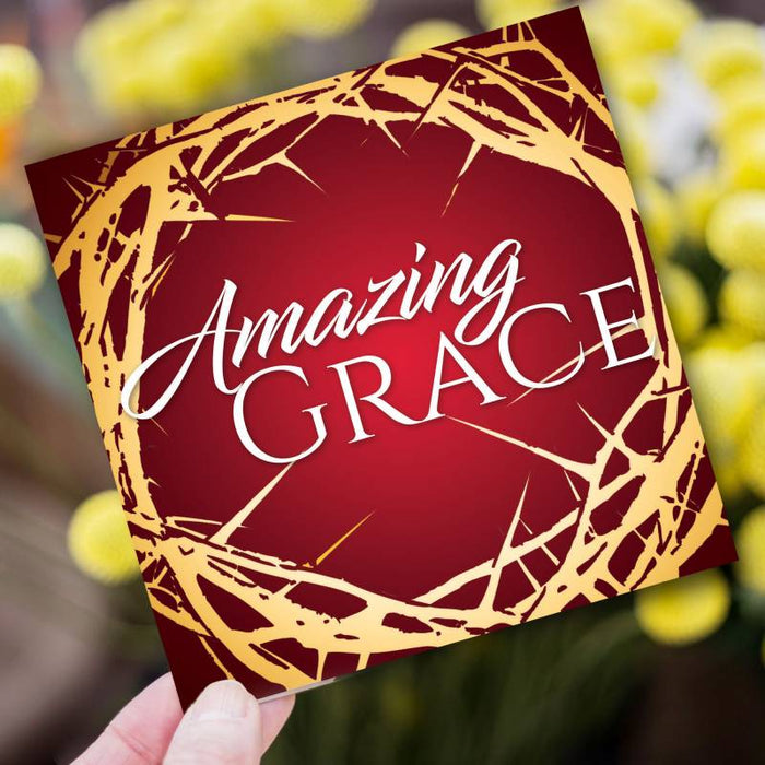 Easter Greetings Cards Pack of 5 Amazing Grace, With Bible Verse On the Inside Ephesians 2:8