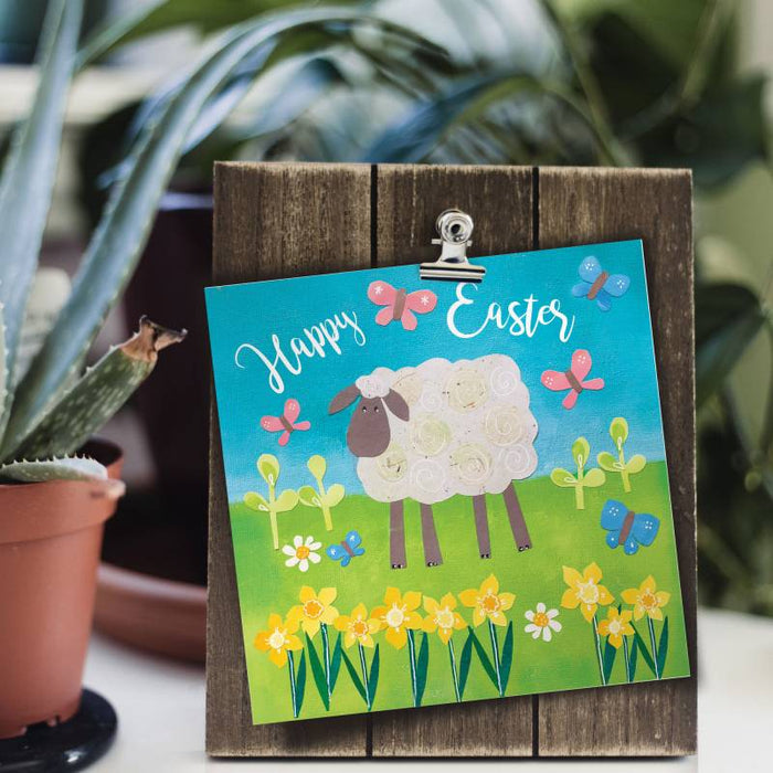 Easter Greetings Cards Pack of 5 Easter Sheep, With Bible Verse On the Inside 1 John 4:10