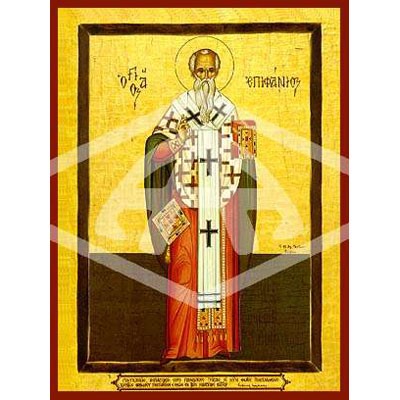 Epiphanius Bishop of Cyprus, Mounted Icon Print Size: 20cm x 26cm