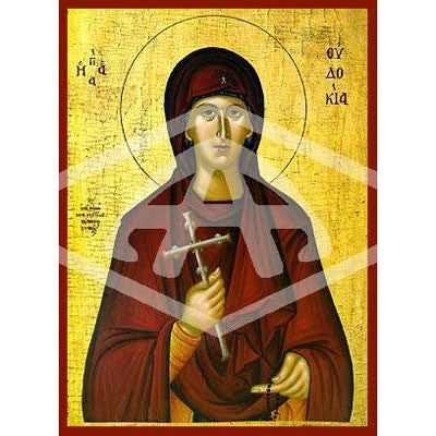 Eudocia The Martyr, Mounted Icon Print Size: 20cm x 26cm
