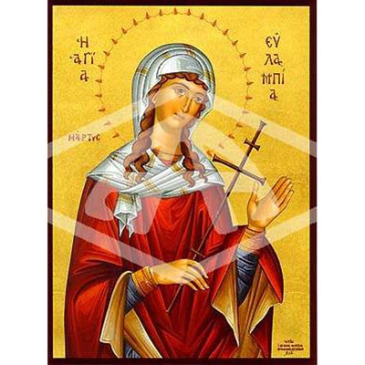 Eulampia The Martyr, Mounted Icon Print Size: 20cm x 26cm