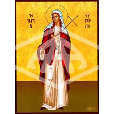 Euterpe The Martyr, Mounted Icon Print Size: 20cm x 26cm