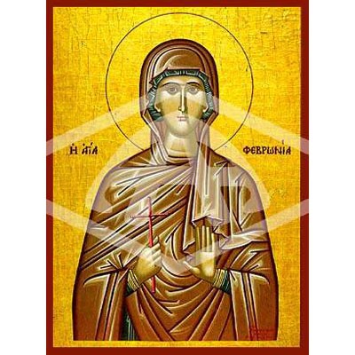 Febronia The Martyr, Mounted Icon Print Size: 20cm x 26cm
