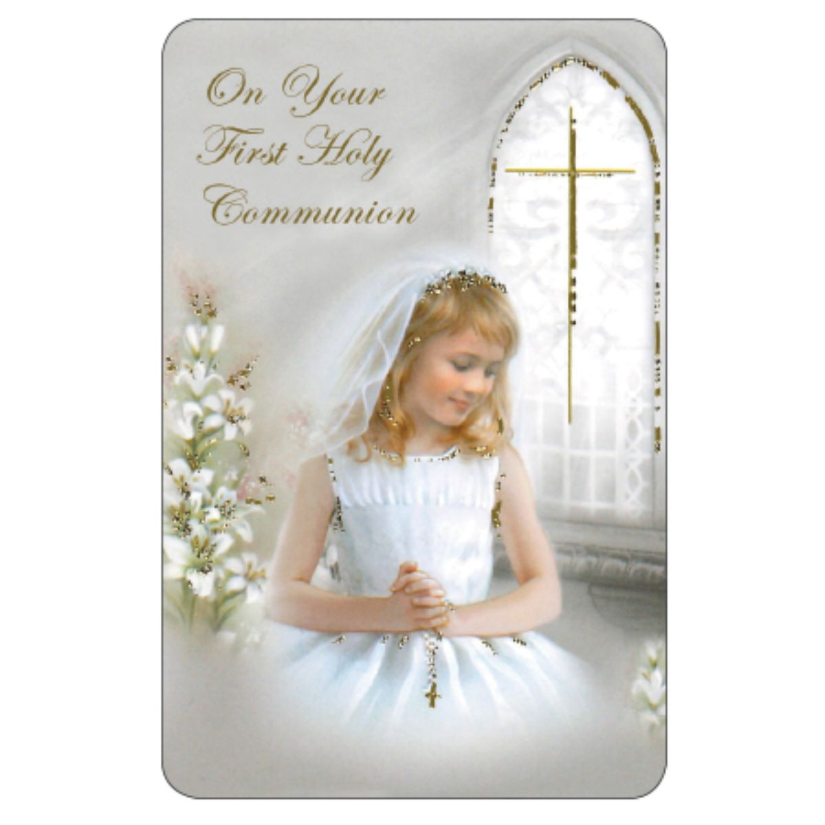 First Holy Communion Laminated Prayer Card for a Girl, On Your First ...