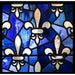 Cathedral Stained Glass, Fleur de Lys The Church of the Jacobins Toulouse France, Stained Glass Window Transfer 13.3cm High