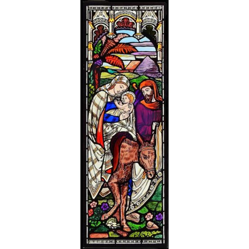 Cathedral Stained Glass, Flight In To Egypt, Wakefield Cathedral, Stained Glass Window Transfer 21.3cm High