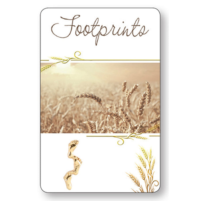 Footprints Prayer, Laminated Prayer Card With Prayer On The Reverse
