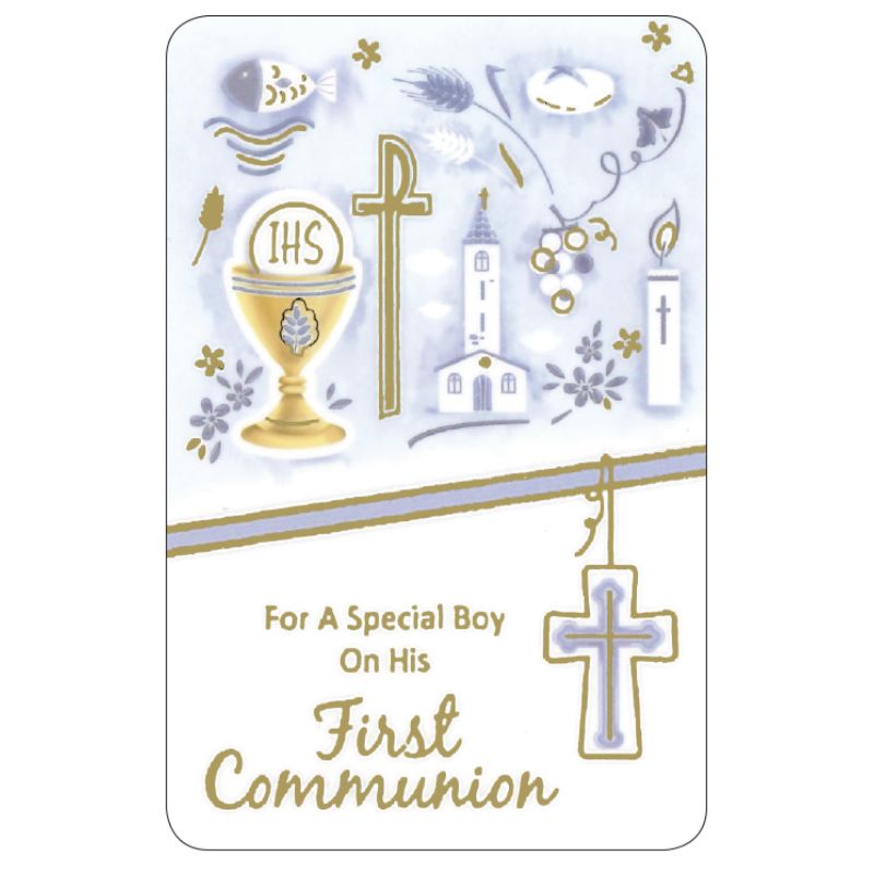 For A Special Boy On His First Communion, Laminated Prayer Card With ...