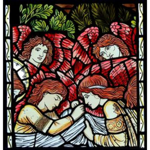 Cathedral Stained Glass, 4 Angels Nativity Window, by Edward Burne-Jones Winchester Cathedral, Stained Glass Window Transfer 13.5cm High