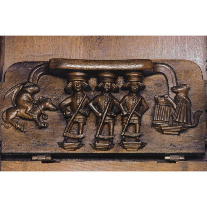 Fox Saying Grace Worcester Cathedral, Replica Church Woodcarving 17cm / 6.75 Inches High