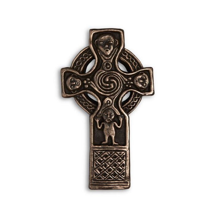 Gallen Priory Cross Cross 16.5cm High, Hand Cast Bronze Resin From The Wild Goose Studio