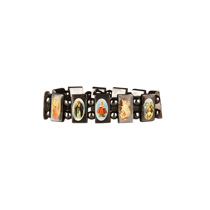 Various Saints, Imitation Hematite Elasticated Bracelet