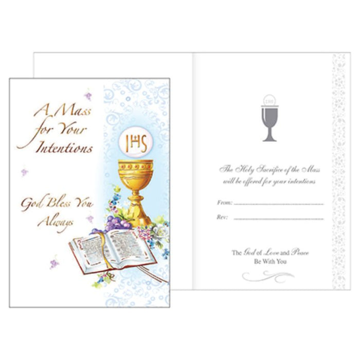 Catholic Greetings Cards, A Mass For Your Intentions Greetings Card, God Bless You Always