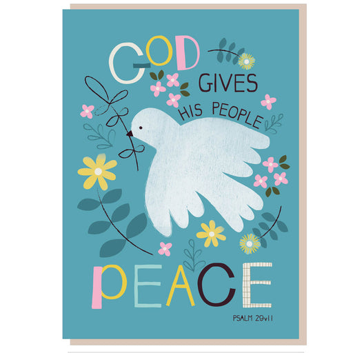 Words of Encouragement Christian Bible Cards, God Gives His People Peace, Psalm 29:11 Greetings Card