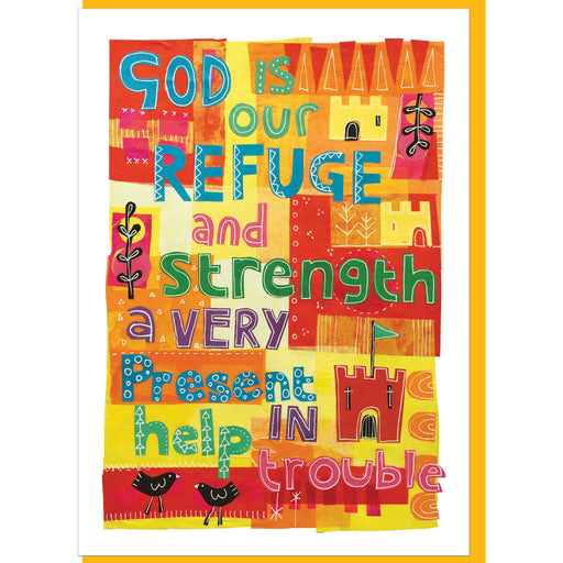 Words of Encouragement Christian Bible Cards, God is our refuge, Psalm 46:1 Greetings Card