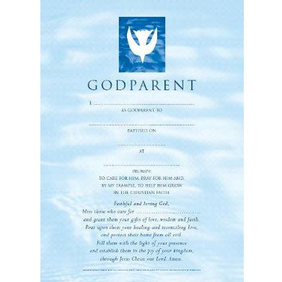 Godparent Card Blue Pack of 20 A5 Size