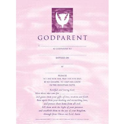 Godparent Card Pink Pack of 20 A5 Size