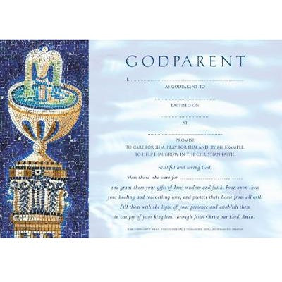 Godparent Certificate For Godson Pack of 20 A5 Size