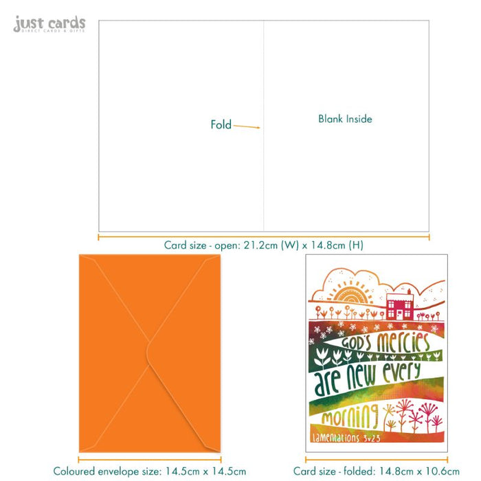 God's Mercies Are New Every Morning, Greetings Card With Bible Verse Lamentations 3:23