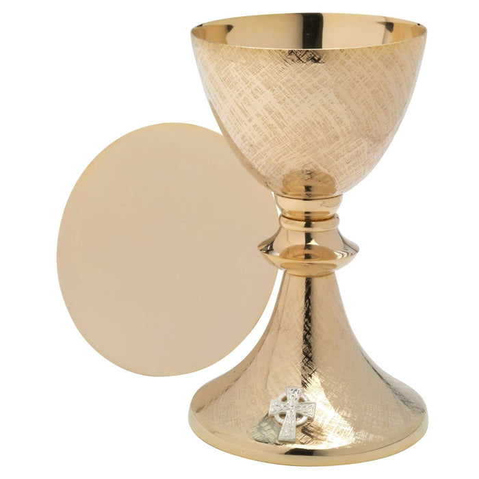 Church Supplies, Chalice and Paten Gold Plated 20cm high, Chalice holds 12fl oz