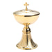 Church Supplies, Church Ciborium Gold Plated With Engraved Base, 20cm High, Holds 150 Peoples Hosts