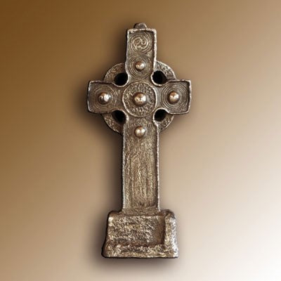 Christian Gifts, Celtic Great Sun Cross 22cm High, Free Standing. Hand Cast Bronze Resin Plaque From The Wild Goose Studio