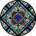 Cathedral Stained Glass, Grisaille Detail (2) Amiens Cathedral, Stained Glass Window Transfer 13.5cm Diameter