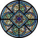 Cathedral Stained Glass, Grisaille Detail Amiens Cathedral, Stained Glass Window Transfer 13.5cm Diameter